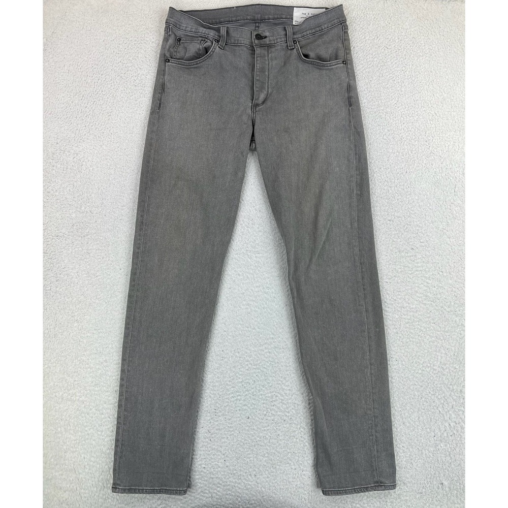 Rag & Bone Fit 2 Slim Jeans Mens 34x34 Gray Iron Tapered Stretch Denim Pants